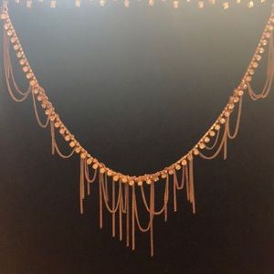 Stella & Dot Alexa Fringe Rose Gold Necklace NIB